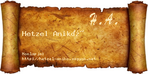 Hetzel Anikó névjegykártya
